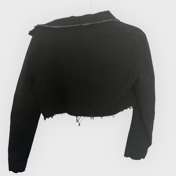 Black cropped jean jacket - Picture 3 of 4